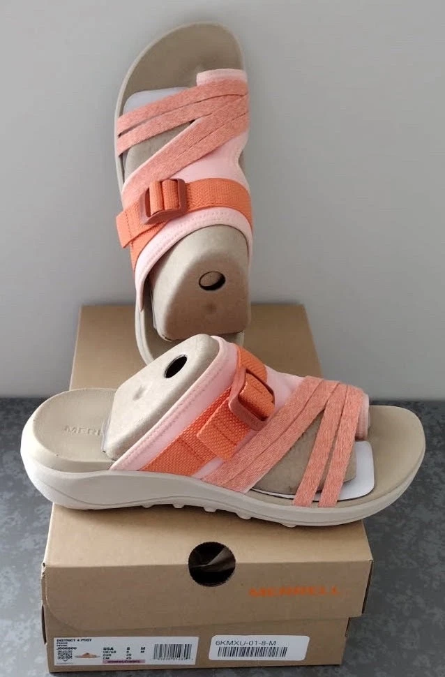 NIB Merrell District 4 Post Sandals Peach J006800 Women's Sz 8 M