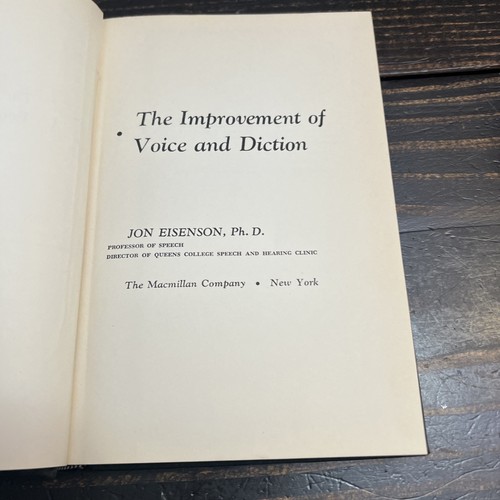 The Improvement Of Voice & Diction by Jon Eisenson Vintage Book Hardcover 1958 - Picture 5 of 13