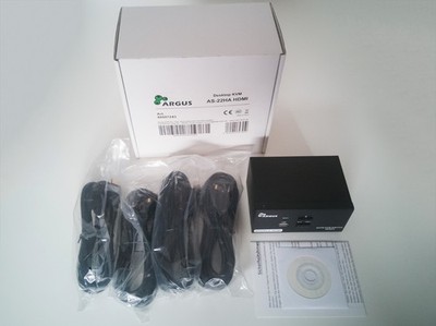 Inter-Tech ARGUS AS-22HA HDMI, Dual Monitor KVM Switch Umschalter