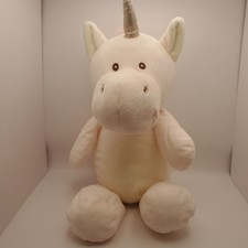 KellyBaby 20" Plush Unicorn Soft Stuffed Animal Ivory/Pink Lovey Rattle 2019