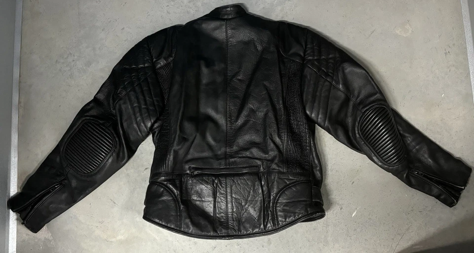 Мужская кожаная куртка 44 Raider Euro/80s на двойной молнии спереди - Изображение 3 из 4