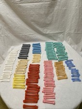 Vintage Plastic Swing Closure Perm Rods Grey White Pink Teal Yellow Orange