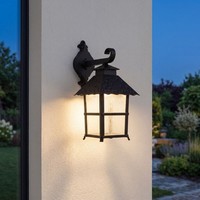 Rustikale Wandleuchte AußEn Schwarz Aluminium Glas IP43 Montreal Lampe Laterne