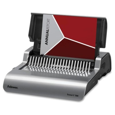 FELLOWES QUASAR E 500 ELECTRIC COMB BINDING MACHINE, 2 INCH COMB, BINDS -  GRAY