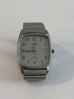 Vintage Timex Quartz Men’s Watch Date Silver Strach band Working needs Battery