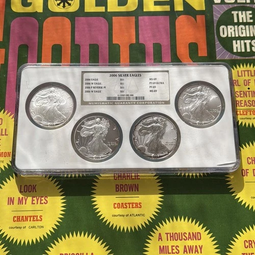NGC Multi-Holder 2006 MS/PF69 American Silver Eagle Set (Cracked Case) 🇺🇸