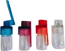 Portable Spice Dispenser with Spoon Refillable Travel Size 4pk (Asstd Colors)