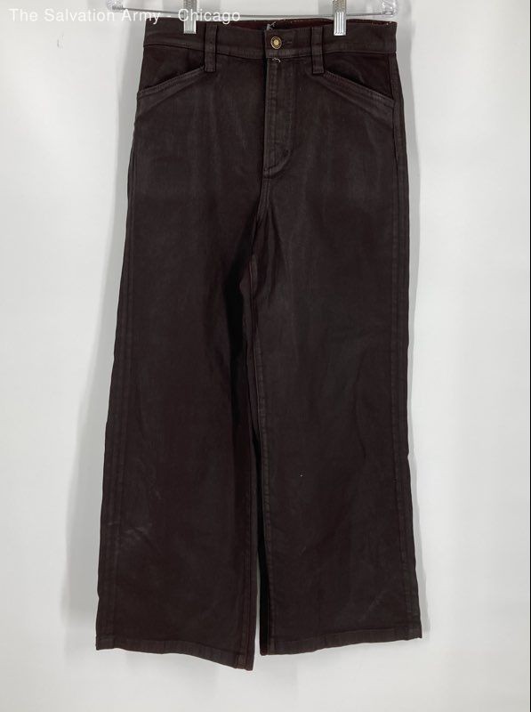 Favorite Daughter Womens The Mischa Dark Burgundy Wide-Leg Chino Pants Size 27