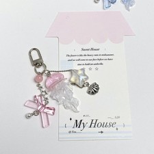 Jellyfish Phone Charm Starfish Mermaid Fishtail Bow Bead Fairycore Keychain