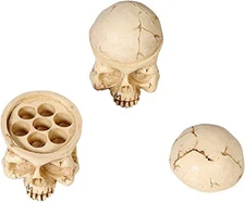 Tattoo Ink Cup Holder,7 Holes Hard Skull Resin Tattoo Ink Cap Cup Holder Stand f