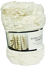 Costco Bubble faux fur throw 60in X 70in, 100% Polyester -Beige