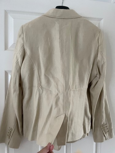 M&S AUTOGRAPH 100% Pure Linen Lovely Quality Beige Jacket Size 16 NWT £65 - Picture 7 of 17