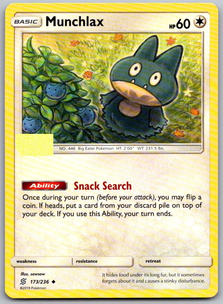 Munchlax 173/236 Uncommon Unified Minds Pokemon Near Mint