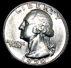 1950-D WASHINGTON QUARTER....GEM BU......MIN. BID .01 & NO RESERVE!