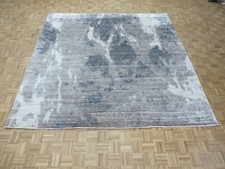 10'3 x 10'3 Square Hand Knotted Gray Modern Abstract Oriental Rug With G9225