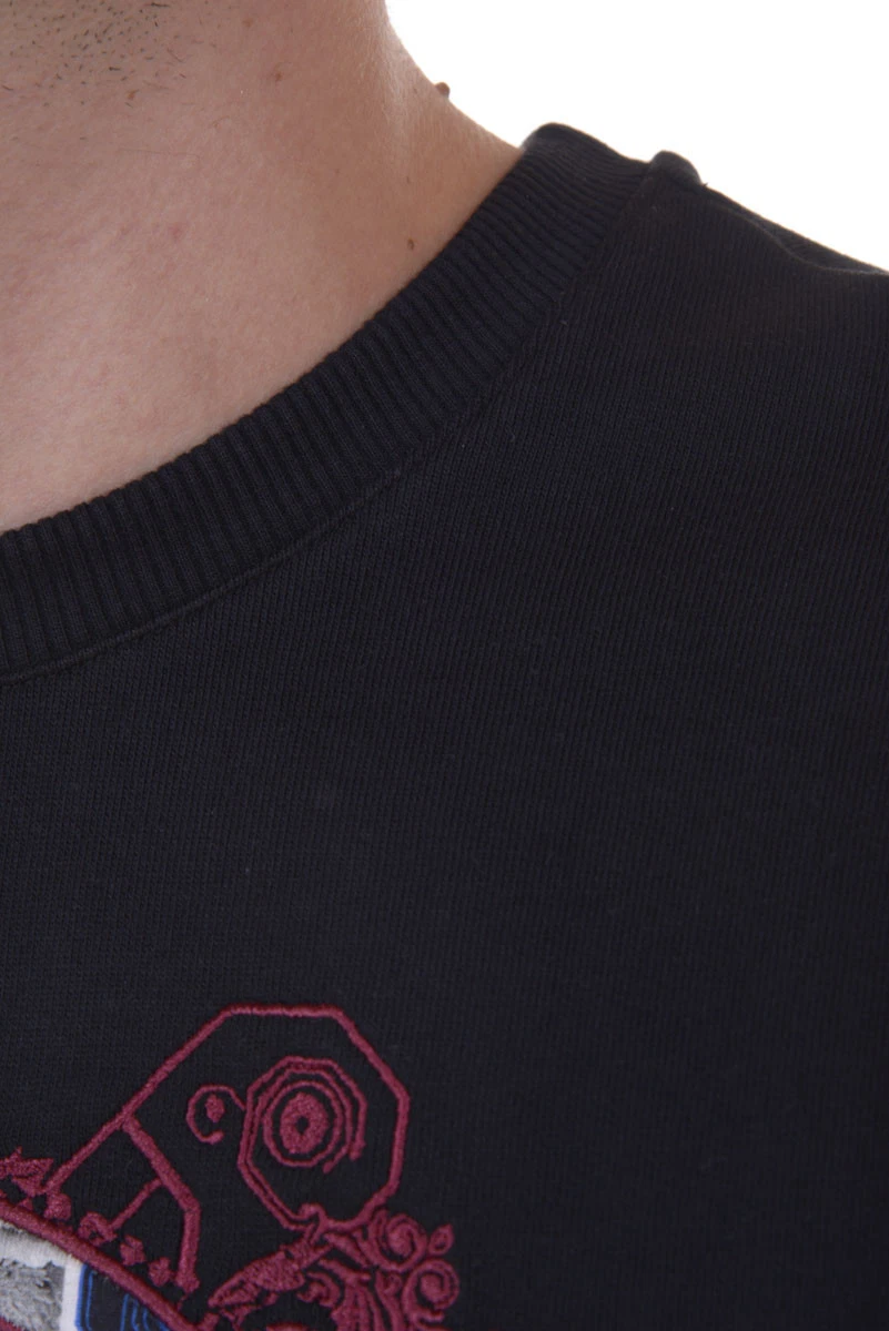 Felpa Versace Jeans Sweatshirt Hoodie SLIM Cotone Uomo Nero B7GPA7FF 899