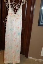 Gilead 4939 Vintage Peignor Nightie and Robe Set white pattern Womens M bin86