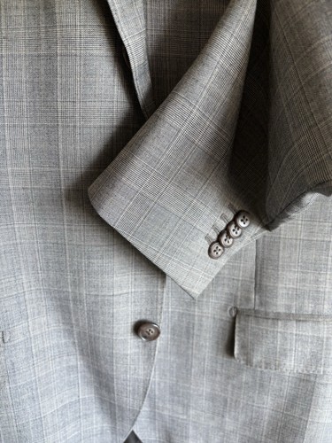 Herringbone Sydney Men’s Blazer Size 42R Grey Check - Picture 8 of 8