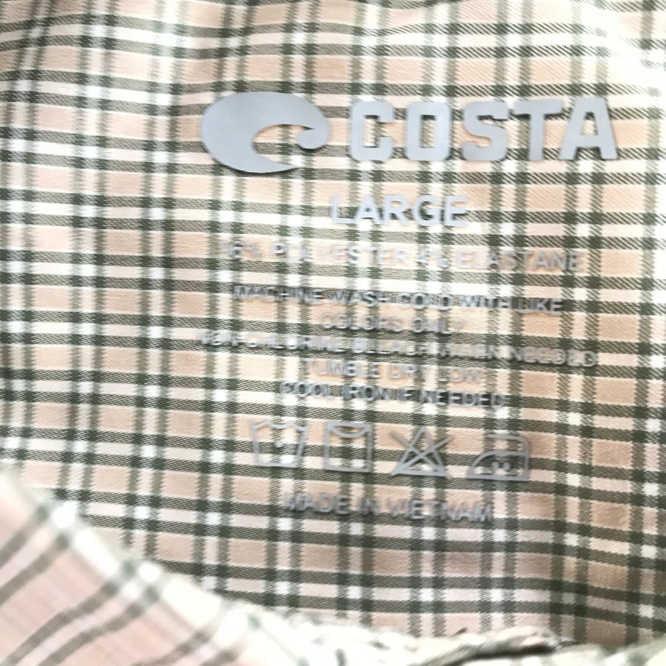 Camisa Costa Del Mar Abotonada Para Hombre GRANDE Marrón Verde Guinga Cuadros Foto 3 de 4
