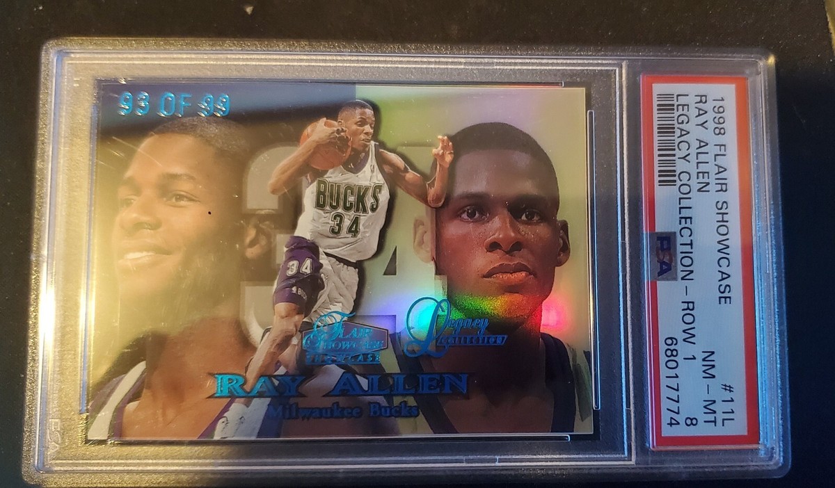 1998-99 FLAIR SHOWCASE ROW 1 LEGACY COLLECTION Ray Allen PSA 8 #D 