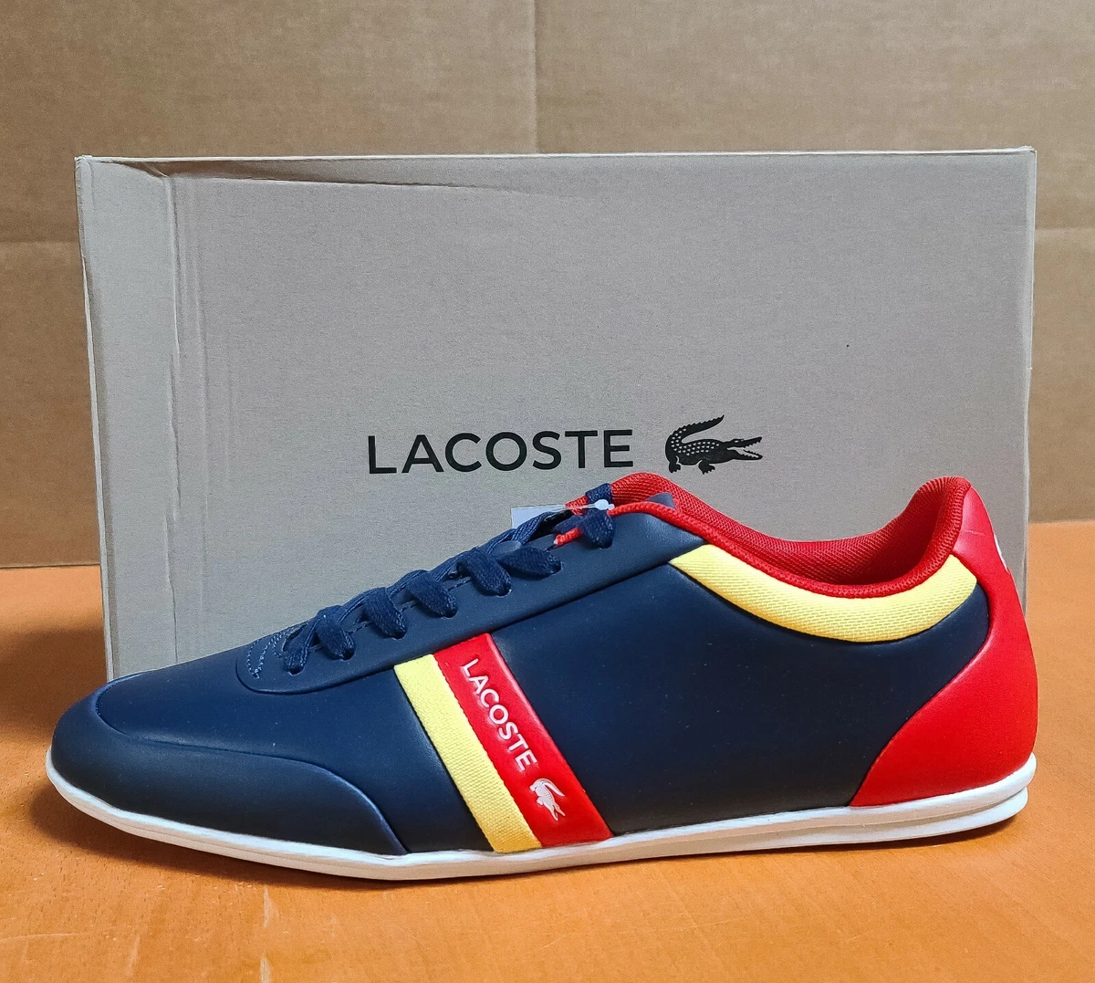 LACOSTE Storda 1 Men&#039;s Casual Leather Fashion Shoes Sneakers Navy O White |