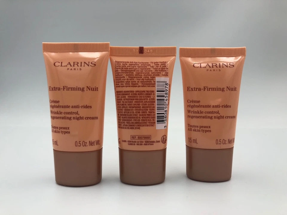 Clarins Extra-Firming Nuit Anti-Falten Night creme All skin types 3x 15ml 2024! - Bild 2 von 4
