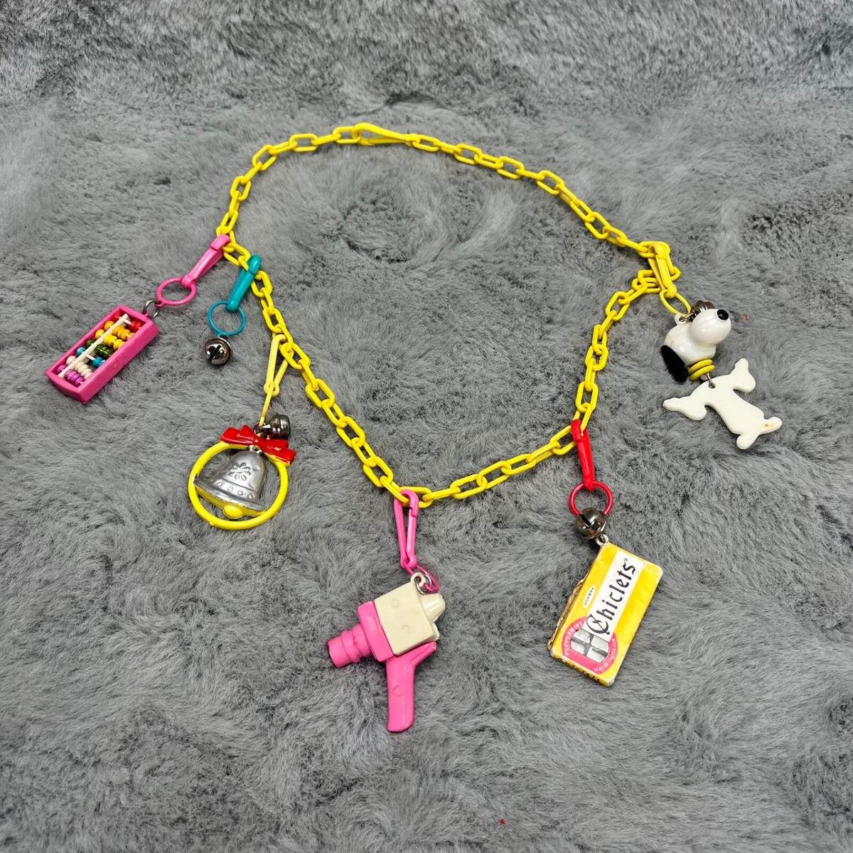 Plastic Charm Necklace 90's Charm Bracelet Plastic Jewelry - Main Image