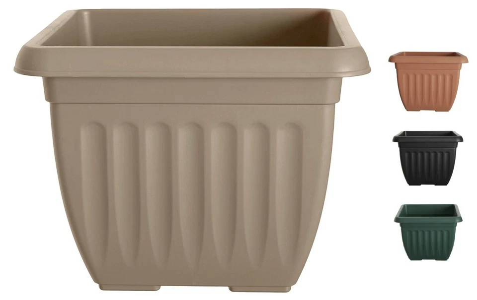 Whitefurze G07h32 32cm Tall Square Athens Planter - Black