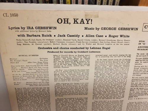 OH KAY! – STUDIO CAST – COLUMBIA OL 1050 MONO VINYL LP ALBUM / GERSHWIN - Picture 4 of 8