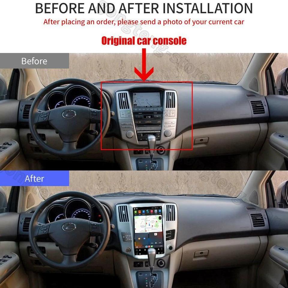 12,1» автомобильный аудио стерео GPS радио для Lexus RX330 RX350 2004-2007 Android13 32GB - Изображение 2 из 4