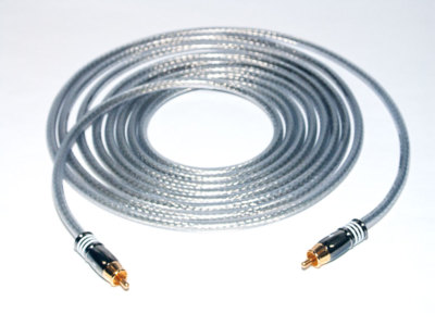 5,00m Mono Subwoofer LFE Kabel DER BASSHAMMER mit Hicon HI-CM07 Cinchsteckern