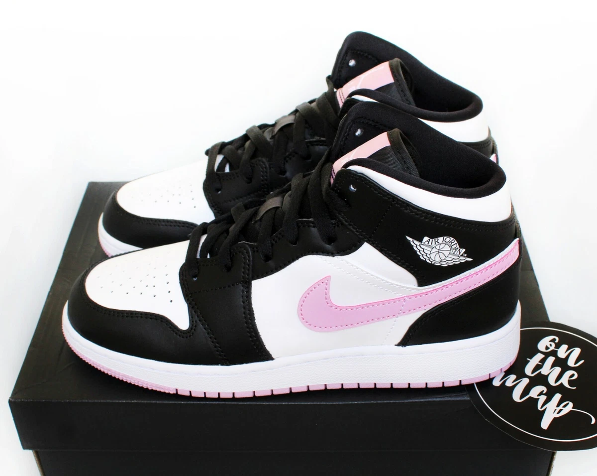 Nike Air Jordan 1 Retro Mid Arctic Pink Black White GS UK 6 US7 EU