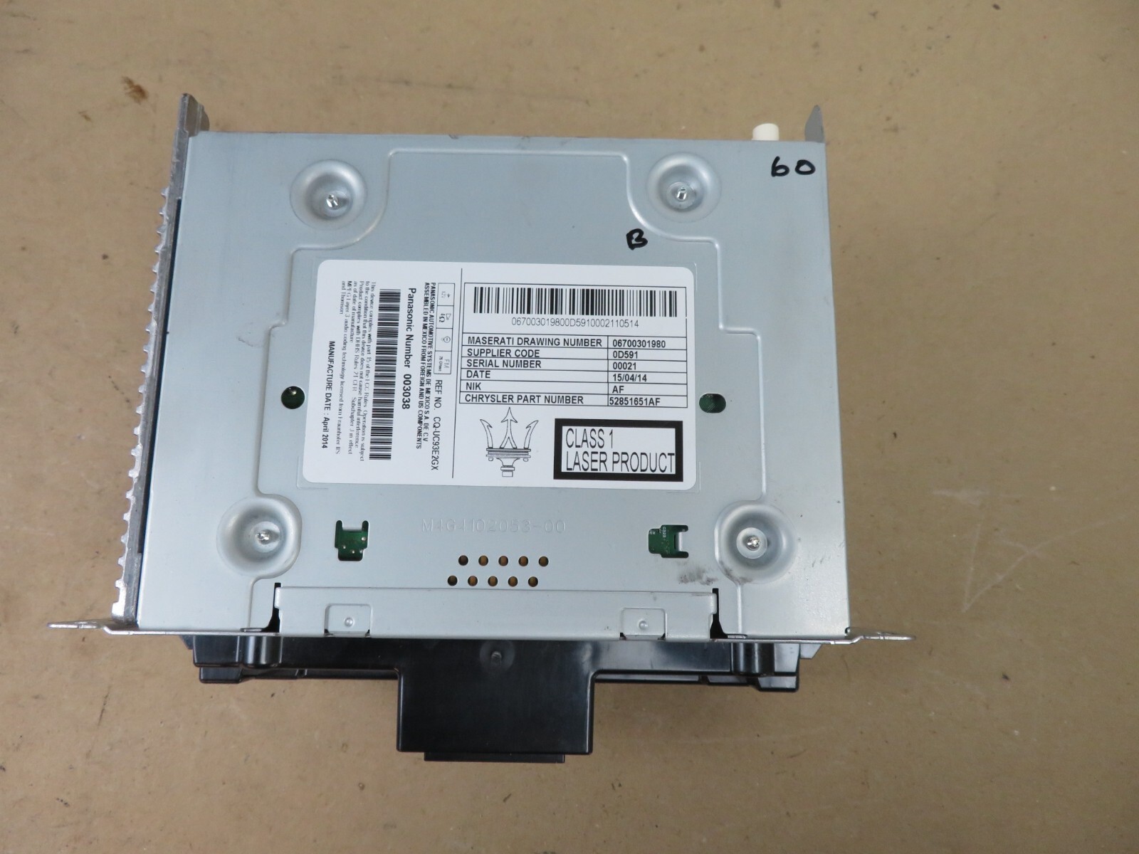 2014-2017 MASERATI GHIBLI AM FM RADIO CD CHANGER RECEIVER MODULE UNIT OEM