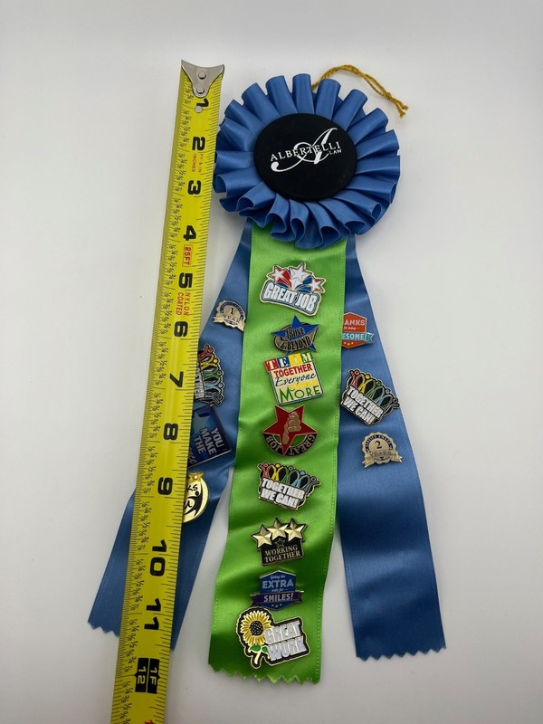 Employee Recognition Award Ribbon with Pins – Teamwork, Achievement, Great Job
