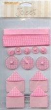 RARE Vintage Jolee's 3-D Baby Girl PINK Buttons and more 61811 Fast FREE Ship 