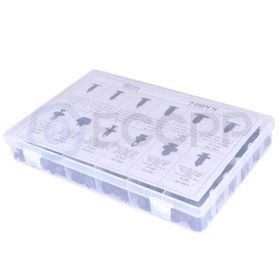 240X Sujetador de carrocería de auto Pasador Remache Borde Clip Panel Moldura para Nissan Ford Foto 2 de 4