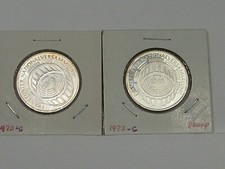 Both BU & Proof 1973-G Silver 5 MARK Commem Germany Fed Rep ASW 0.2251 ea.  #25