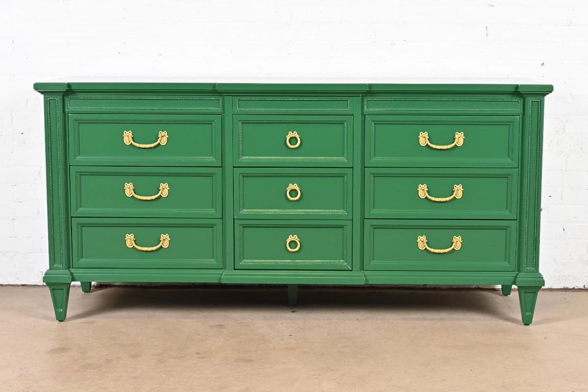 green bridal dresses MCM Small Green Dresser with Wooden Handles – DaRosa Creations