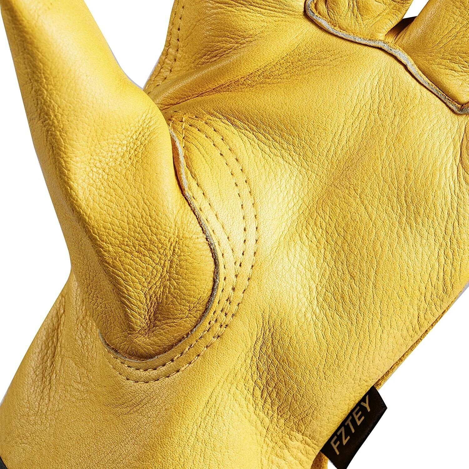 FZTEY 2 Pairs Gardening Work Gloves Ladies, Safety Protective Leather