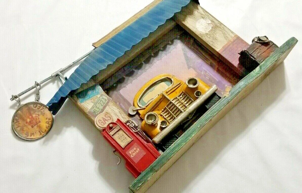Gift Mixed Media Old Time Gas Station 3D Shelf Home Decoration Father's Day - Image 3 of 4
