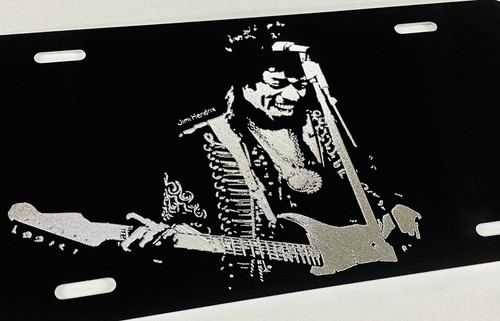 Jimi Hendrix Engraved Car Tag Diamond Etched Aluminum License Plate Fan Gift - 第 1/9 張圖片