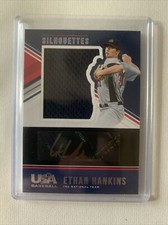 Ethan Hankins RC PATCH/AUTO 2018 Panini USA Baseball Silhouettes GOLD INK /89