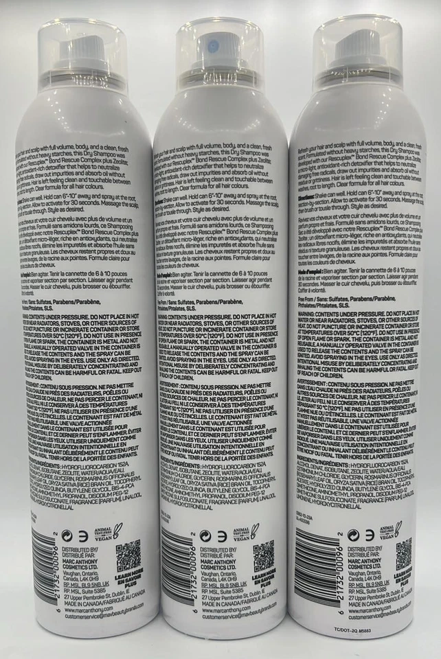 Champú seco Marc Anthony Repair Bond + Rescuplex 3 piezas ~ 7 OZ EA ~ ENVÍO RÁPIDO ~ NUEVO Foto 2 de 2