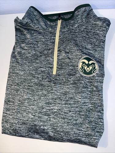 Colorado State Rams Long Sleeve Quarter Zip XL Green Poly Blend NCAA Fanwear - Picture 9 of 9