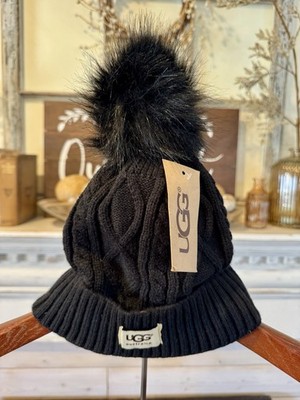 UGG Australia Knit Beanie Hat New with Tags Black Excellent Condition One Size