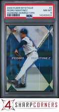 2000 FLEER MYSTIQUE DIAMOND DOMINATORS #2 PEDRO MARTINEZ HOF POP 1 PSA 8