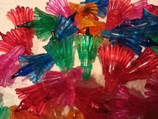 50 Vintage Mini Starburst Tulip Christmas Bulb Reflector  Multi-color Light
