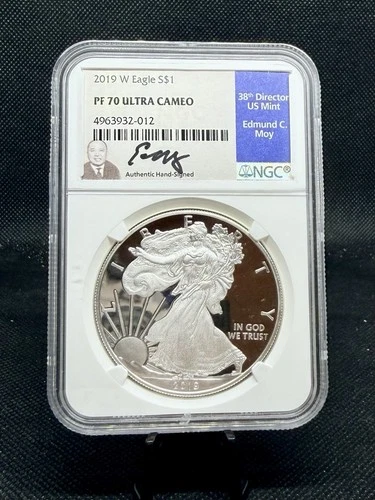 2019-W Proof American Silver Eagle NGC PF70 Ultra Cameo! 1 Oz .999 Silver!