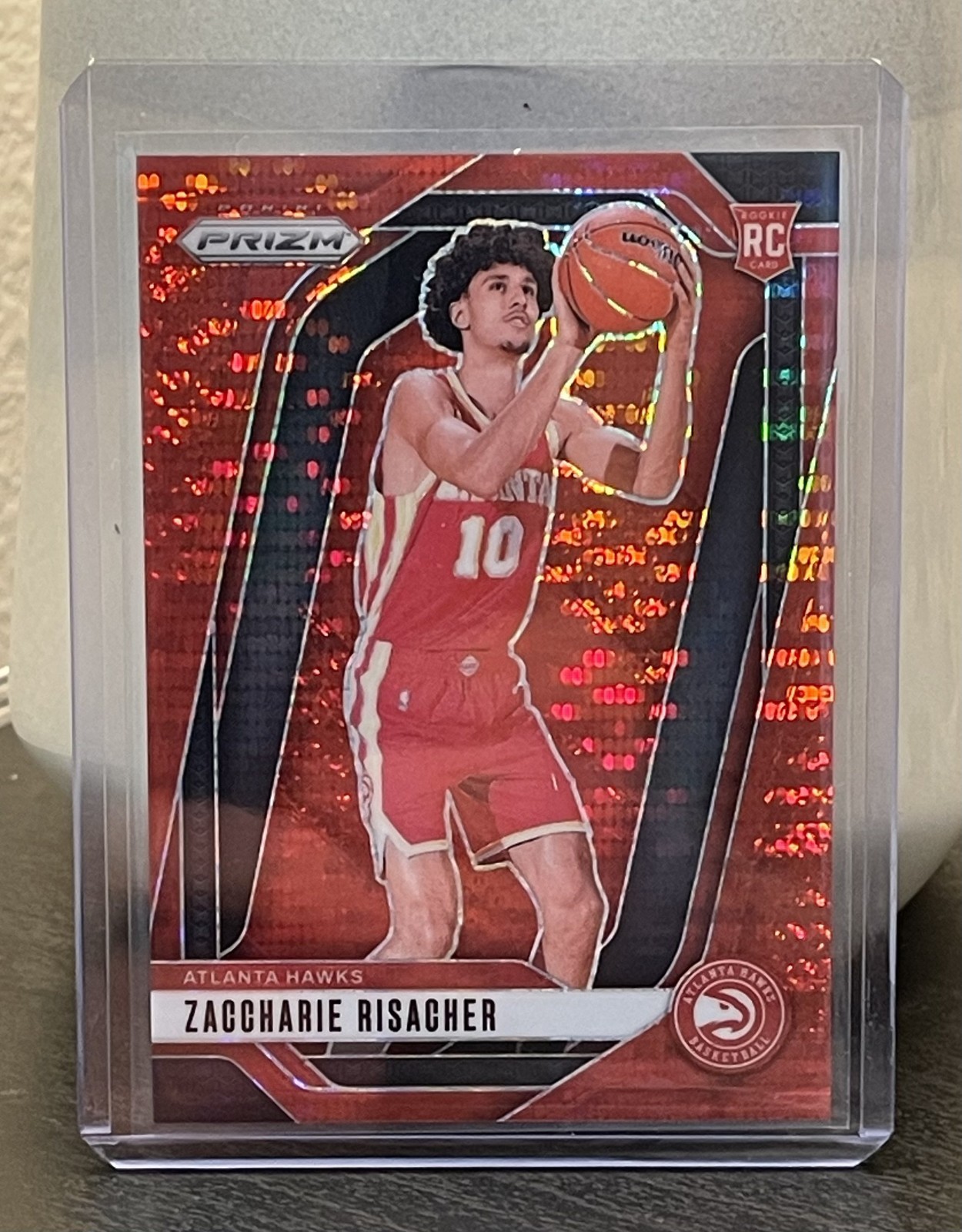 2024-25 Panini Prizm - Zaccharie Risacher #265 Red Pulsar Prizm /75 (RC)