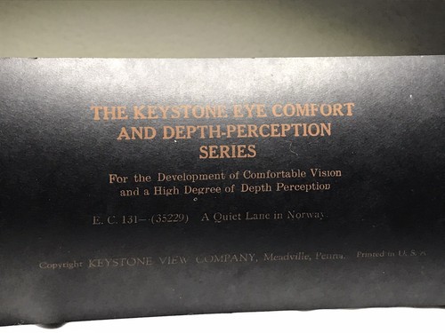 Keystone Eye Comfort & Depth Perception Series Stereoview Card Quiet Lane Norway - Bild 5 von 7